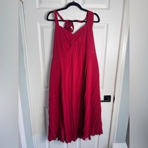 Retro Chic Vibrant Red Maxi Dress